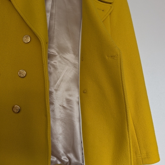 J. Crew Stadium Cloth by Nello Gori Yellow Wool Coat, 4P - Picture 7 of 9